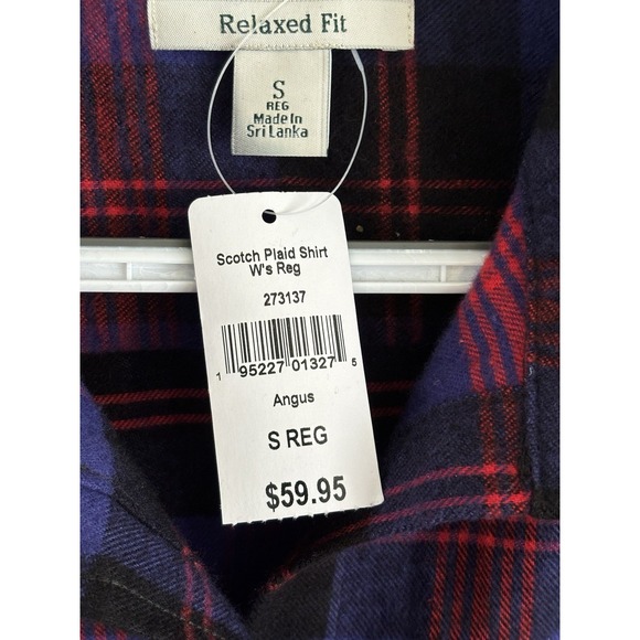 LL Bean Womens Small Scotch Plaid Flannel Tunic Shirt Relaxed Fit New‎ 273137 - Picture 4 of 9